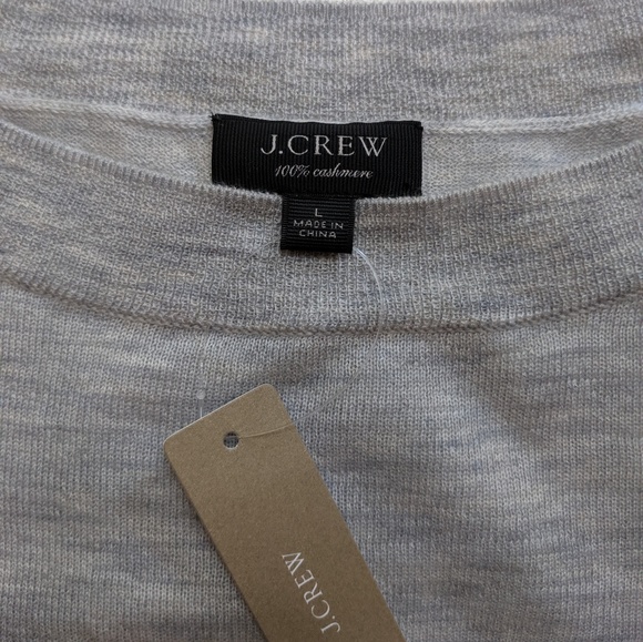 J. Crew 100% Cashmere Ruffle-Sleeve Sweater Large - Picture 3 of 6